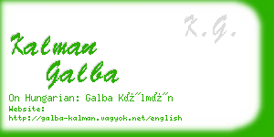 kalman galba business card